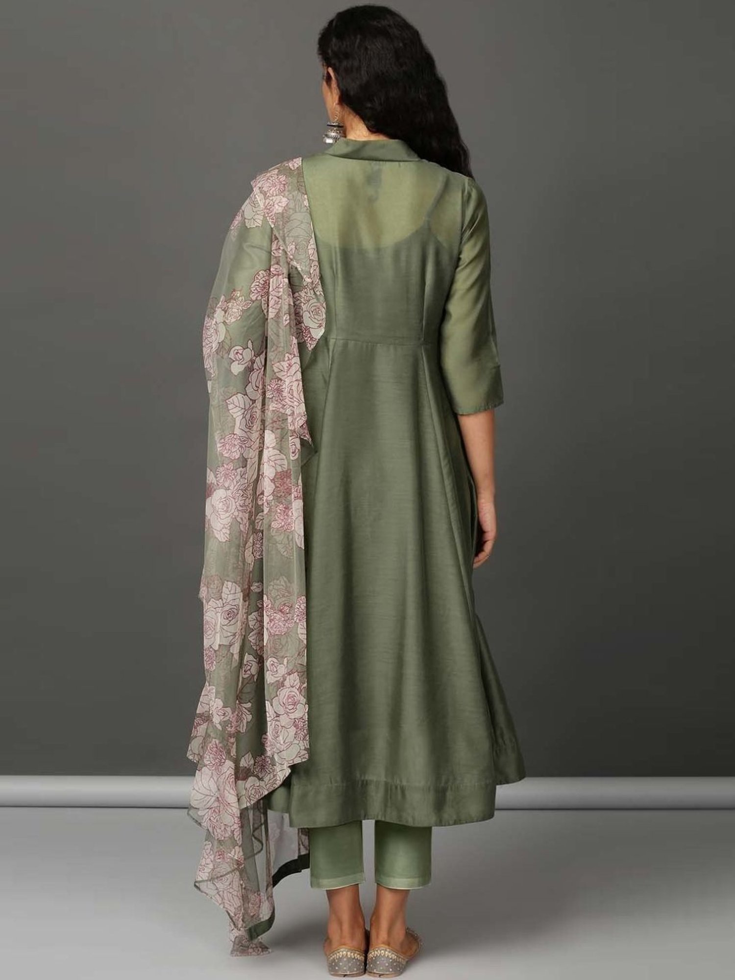 Nuhh Green Capri Breeze Kurta and Pant Set with Dupatta