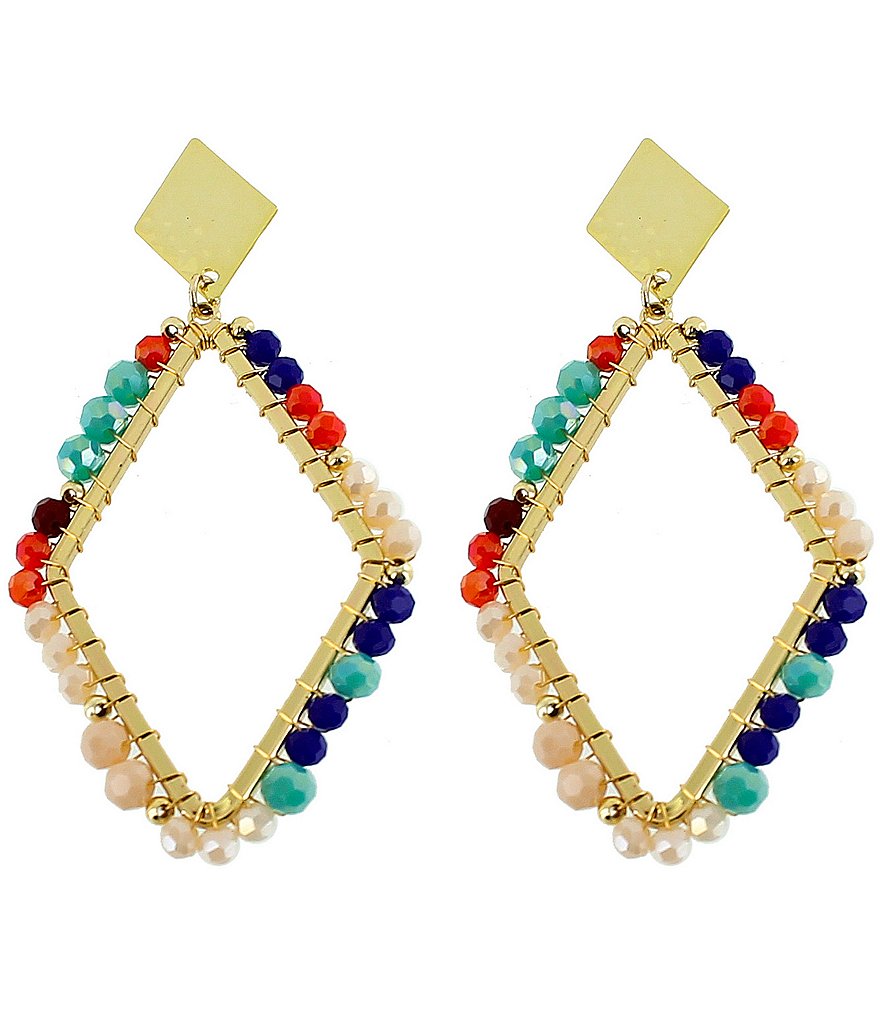 Panacea Crystal Diamond Shape Earrings