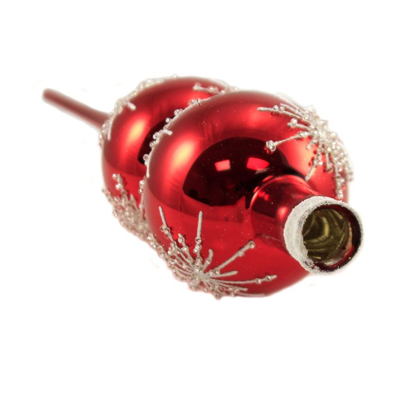 Golden Bell Collection 13.0" Red Finial With Snowflakes Tree Topper Christmas  -  Tree Toppers