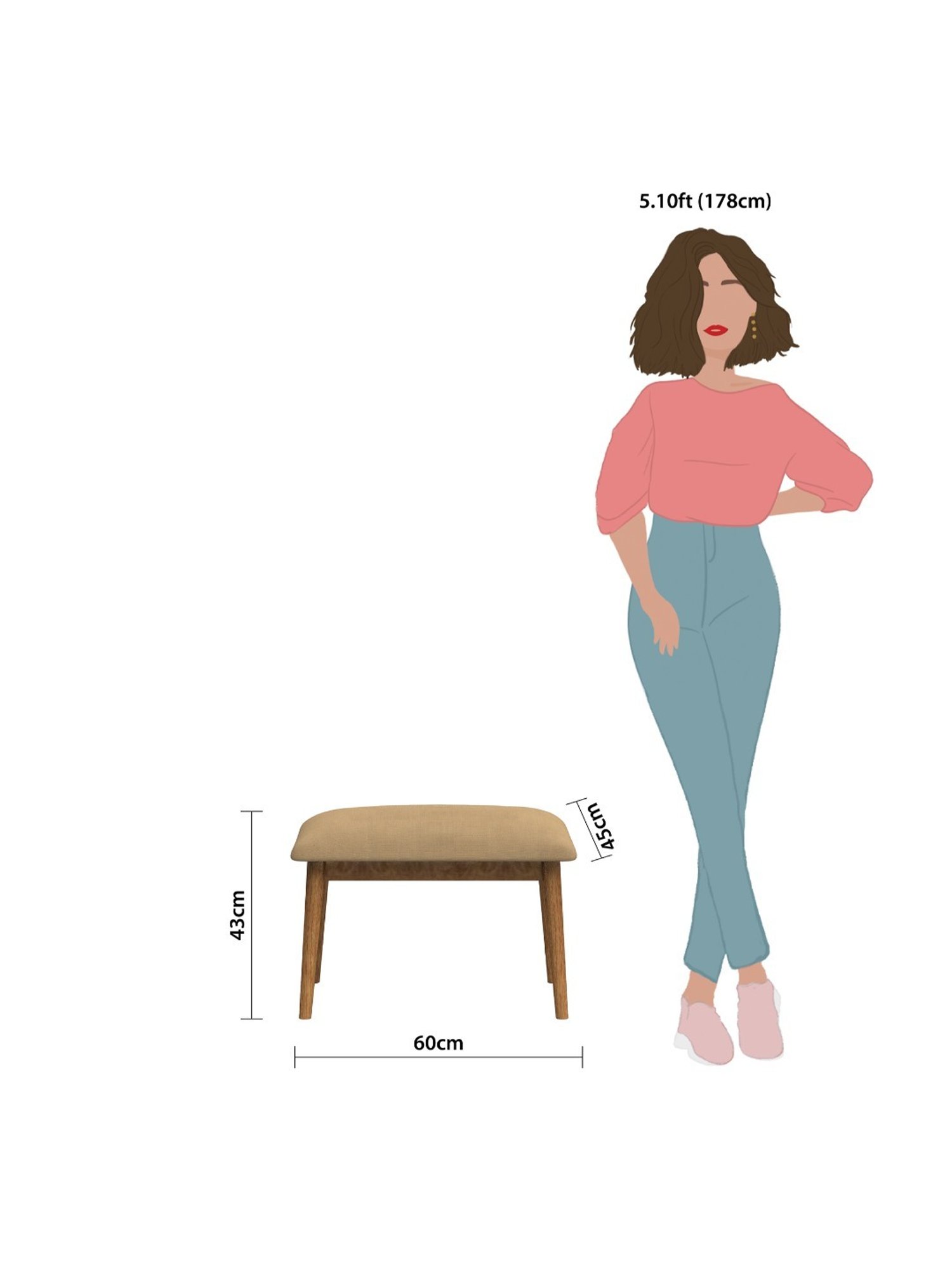 Picardy Vanity Stool Fabric/Antique Pearl - Acme Furniture