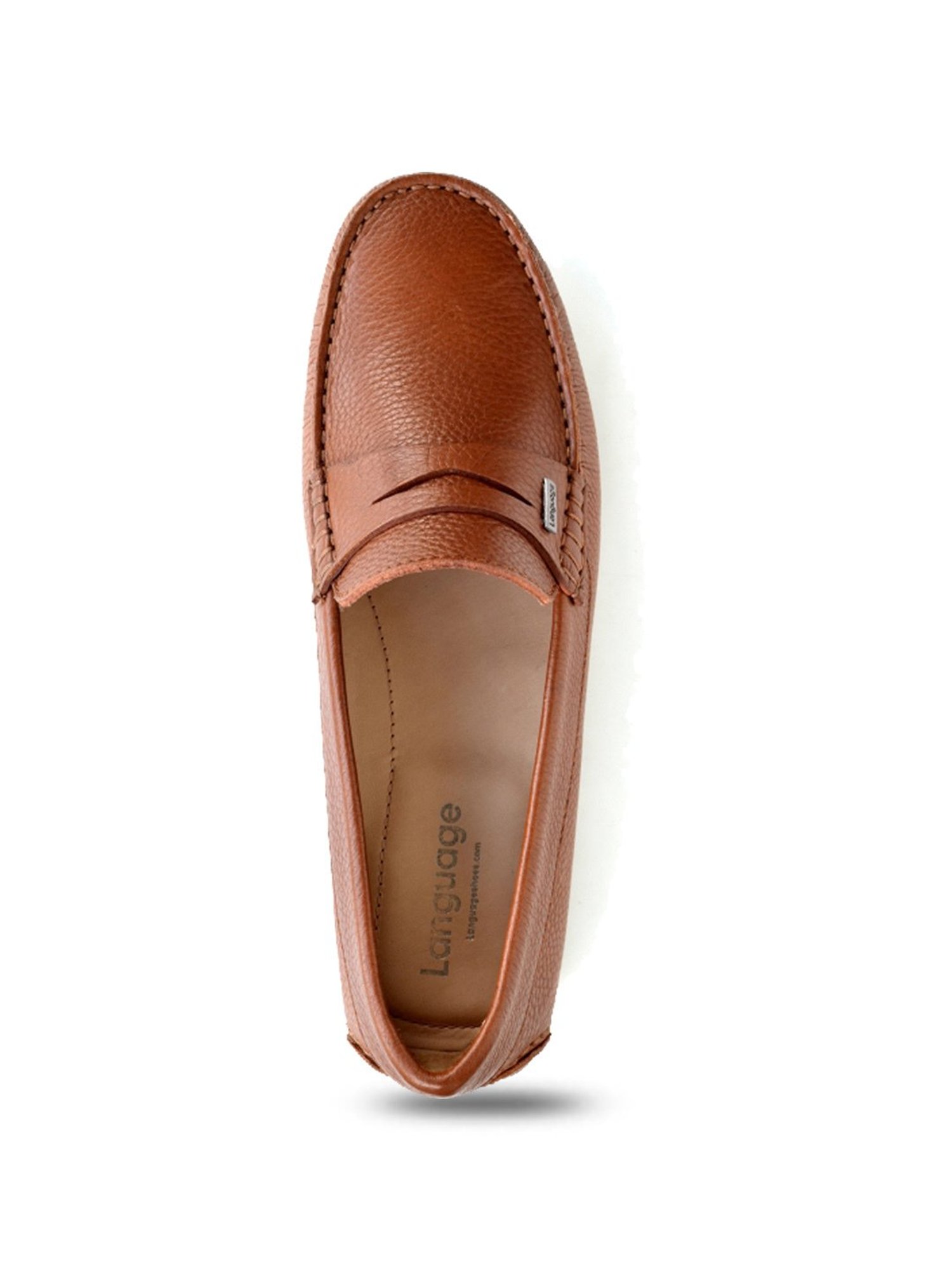 Language Shoes Men's Moscio Driver Tan Loafers