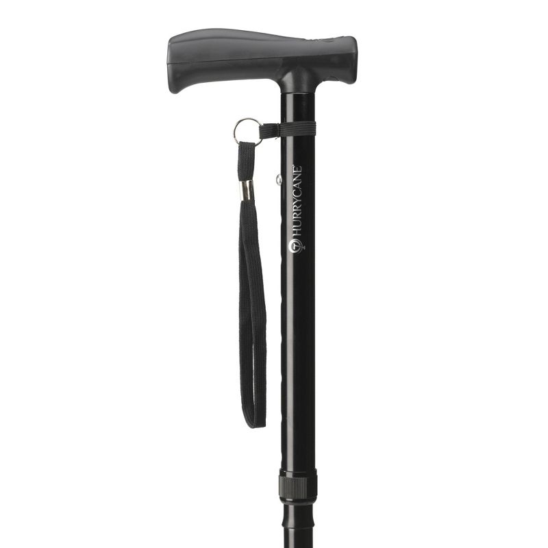 HurryCane Freedom Edition Folding Cane with T Handle, Black