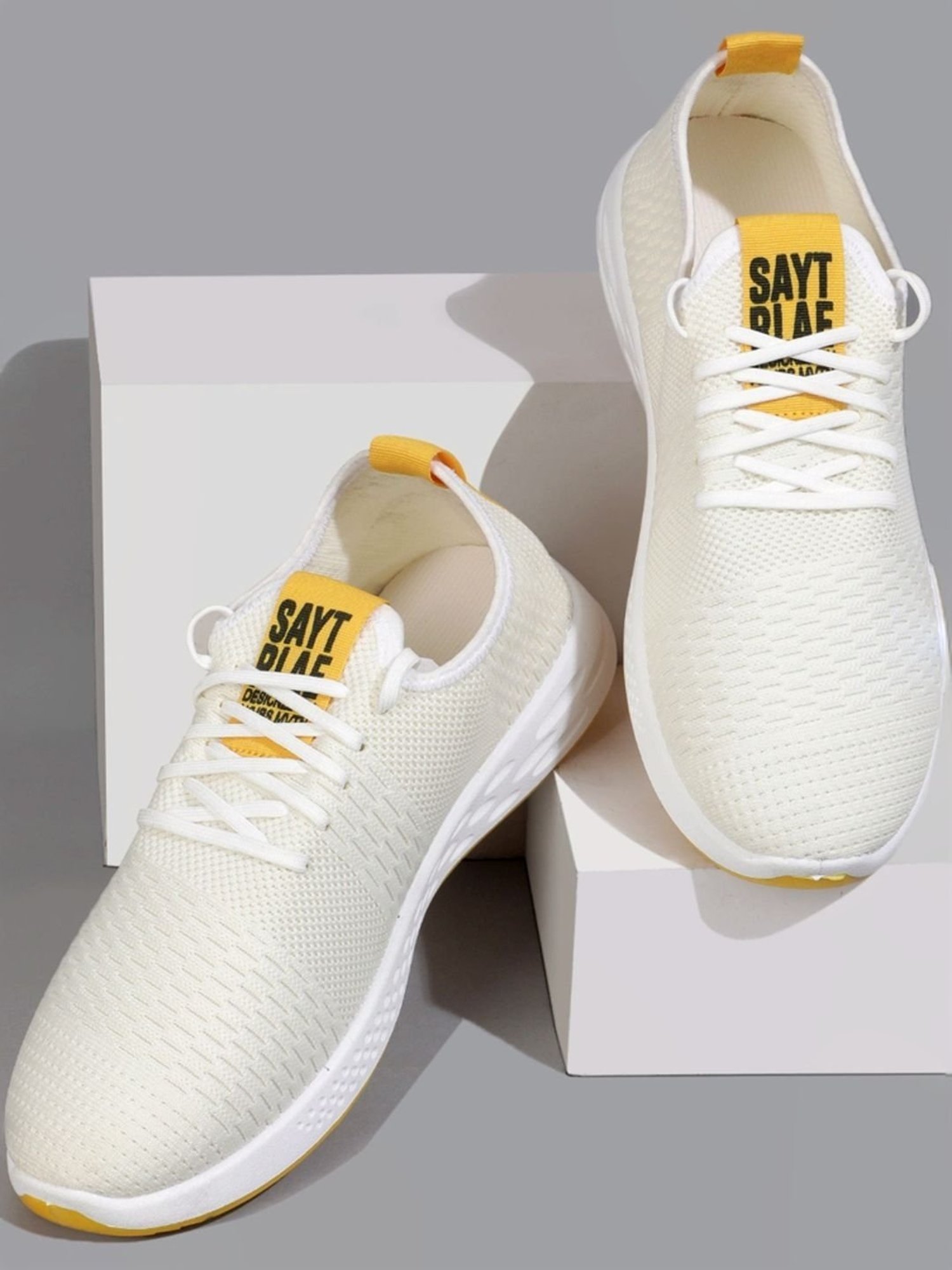 Rapid Box Men's Beige Running Shoes