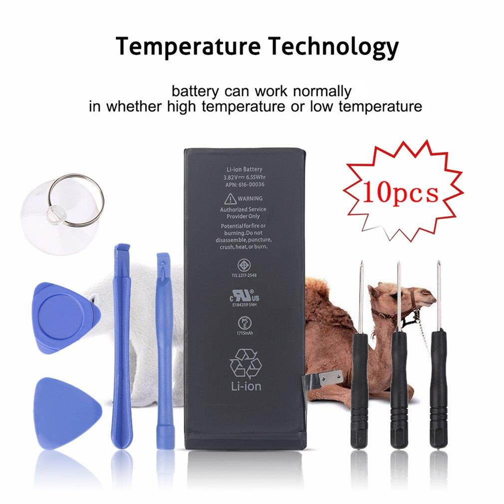 1715MAH Smart Phone Internal Replacement Battery 10pcs/set Rechargeable Li-ion Battery + Tool For iPhone 6S
