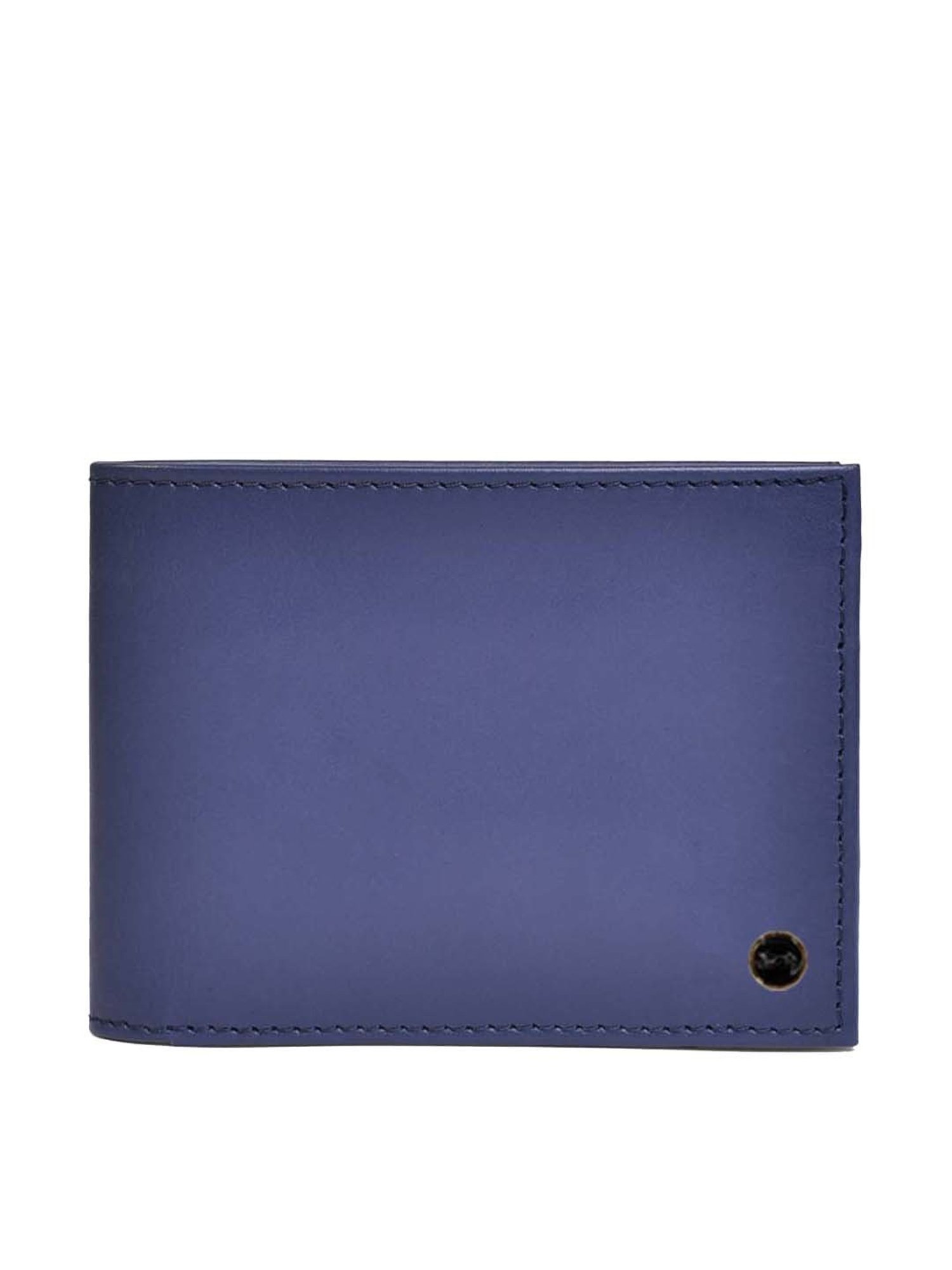 BELWABA Blue Casual Leather Bi-Fold Wallet for Men
