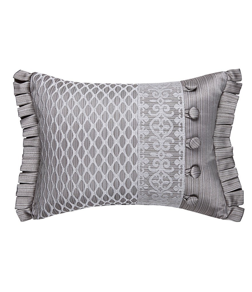 J. Queen New York Luxembourg Silver Boudoir Pillow