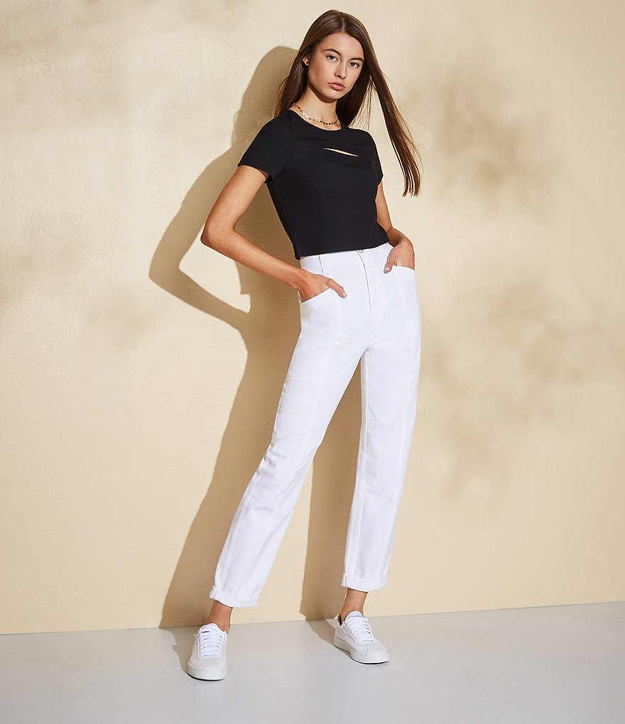 GB Seamed High Waist Twill Pants