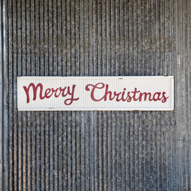 Park Hill Collection Corregated Metal Merry Christmas Sign