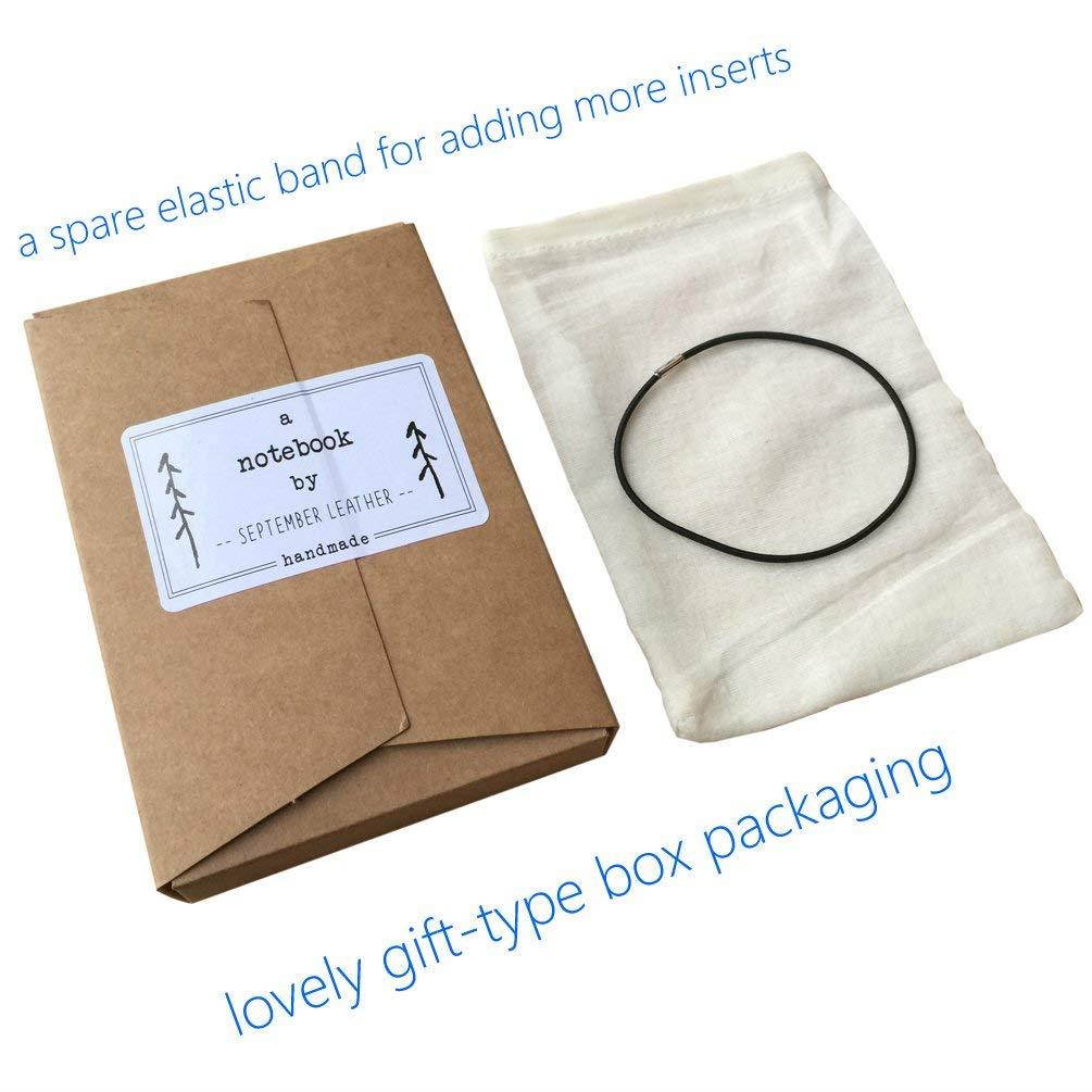 Pocket Travelers Notebook - Leather Journal Cover for Field Notes, Moleskine Cahier 3.5 x 5.5, Brown