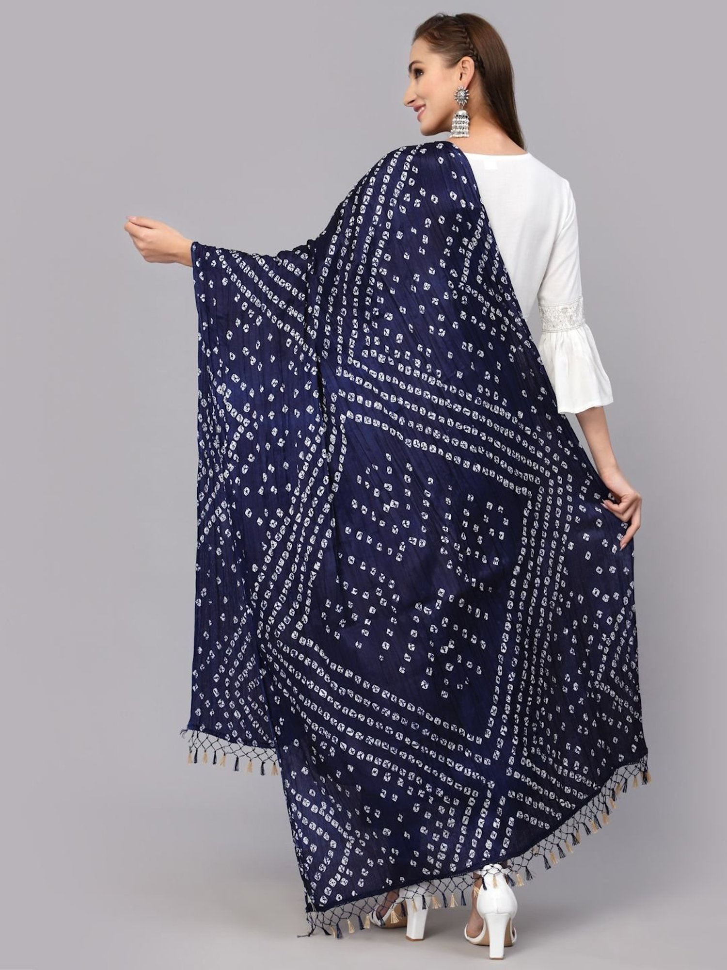 Stylum Navy Printed Dupatta
