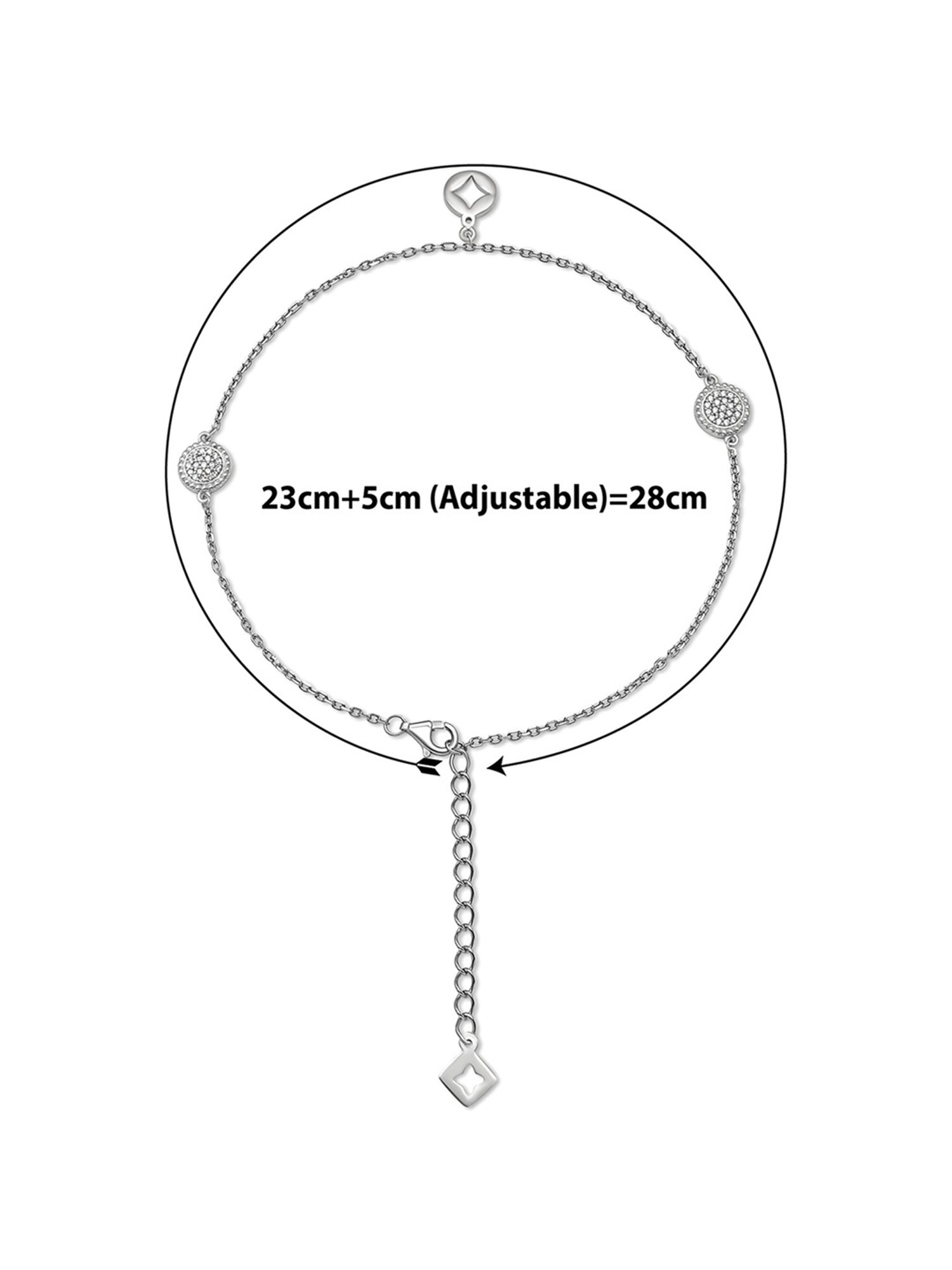 Silberry 92.5 Sterling Silver Twinkle Pair of Anklets