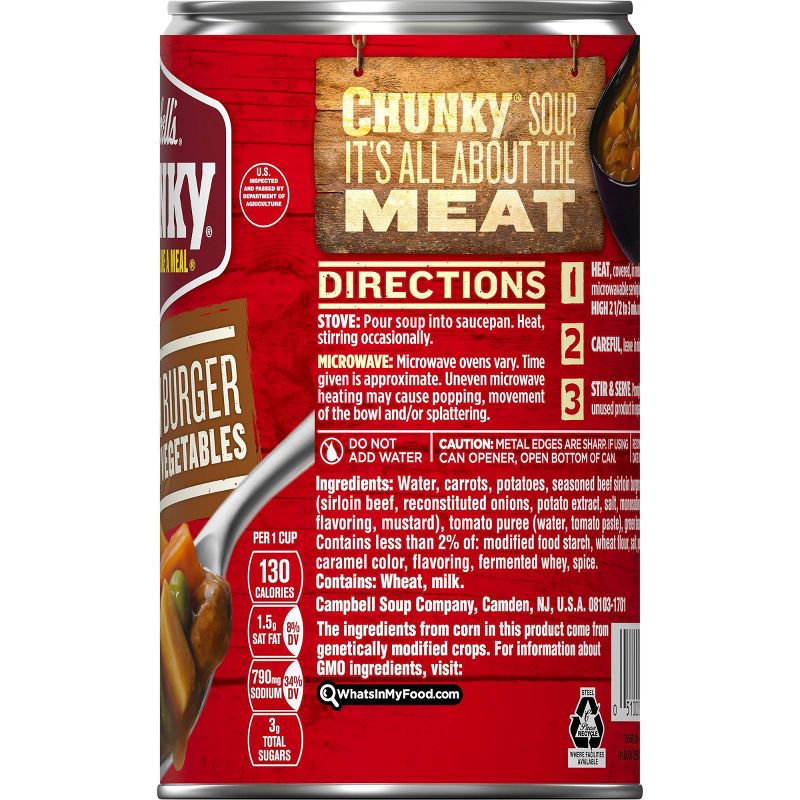 Campbell's Chunky Sirloin Burger with Country Vegetables Soup 18.8oz