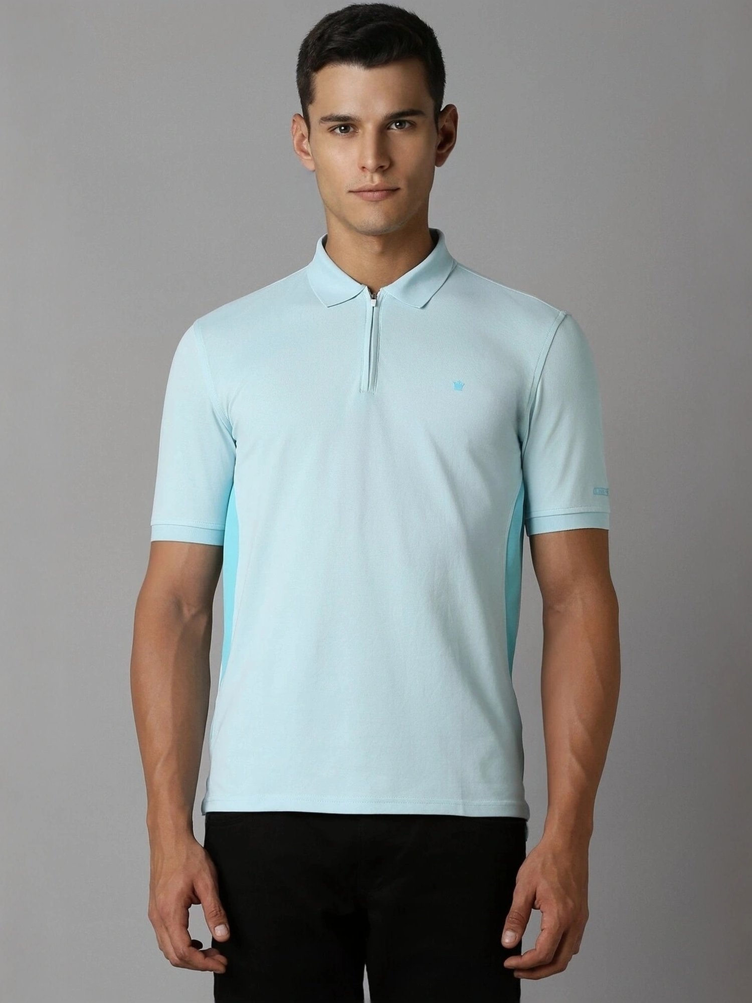 Louis Philippe Blue Regular Fit Polo T-Shirt
