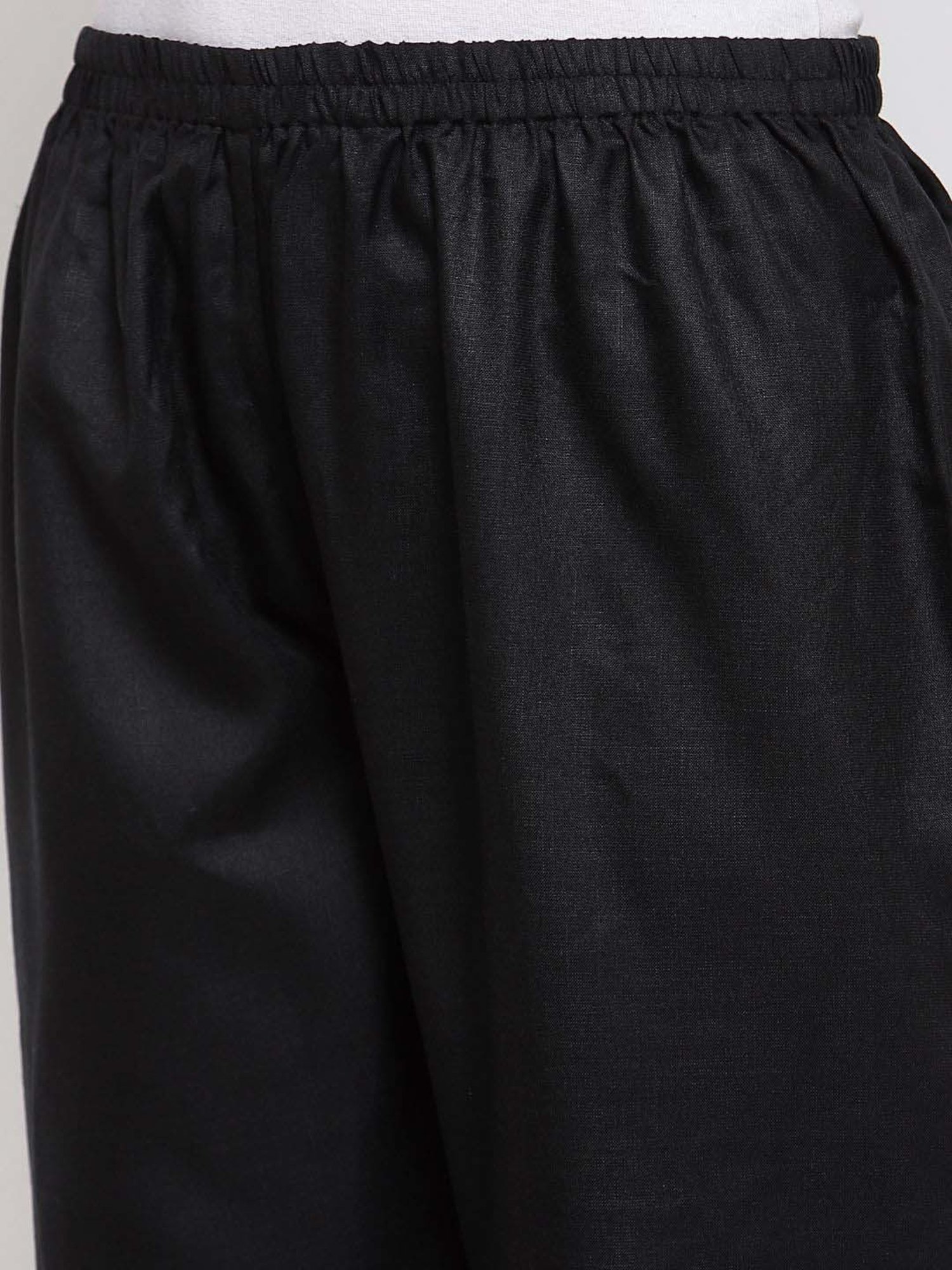 DART STUDIO Black Cotton Embroidered Kurta Palazzo Set