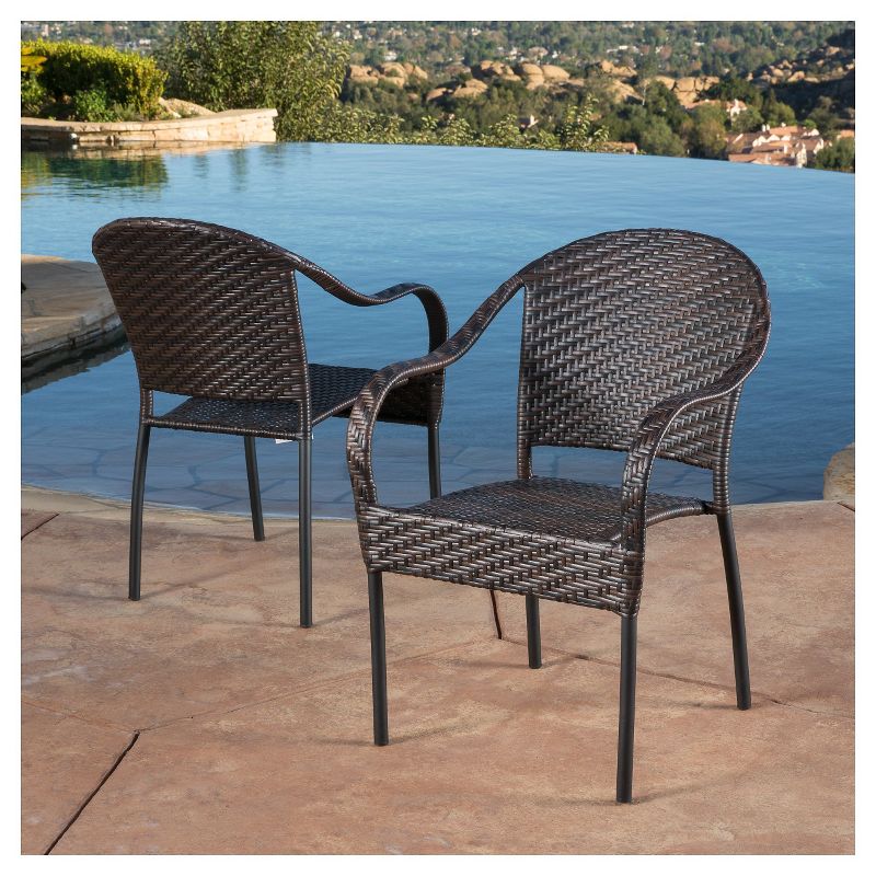 Sunset Set of 2 Wicker Patio Chairs - Brown - Christopher Knight Home