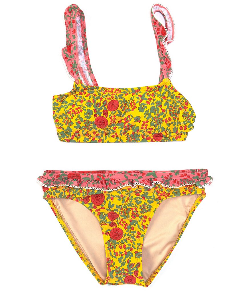 Roller Rabbit Big Girls 7-16 Rhody Print Ruffled Two-Piece Swimsuit