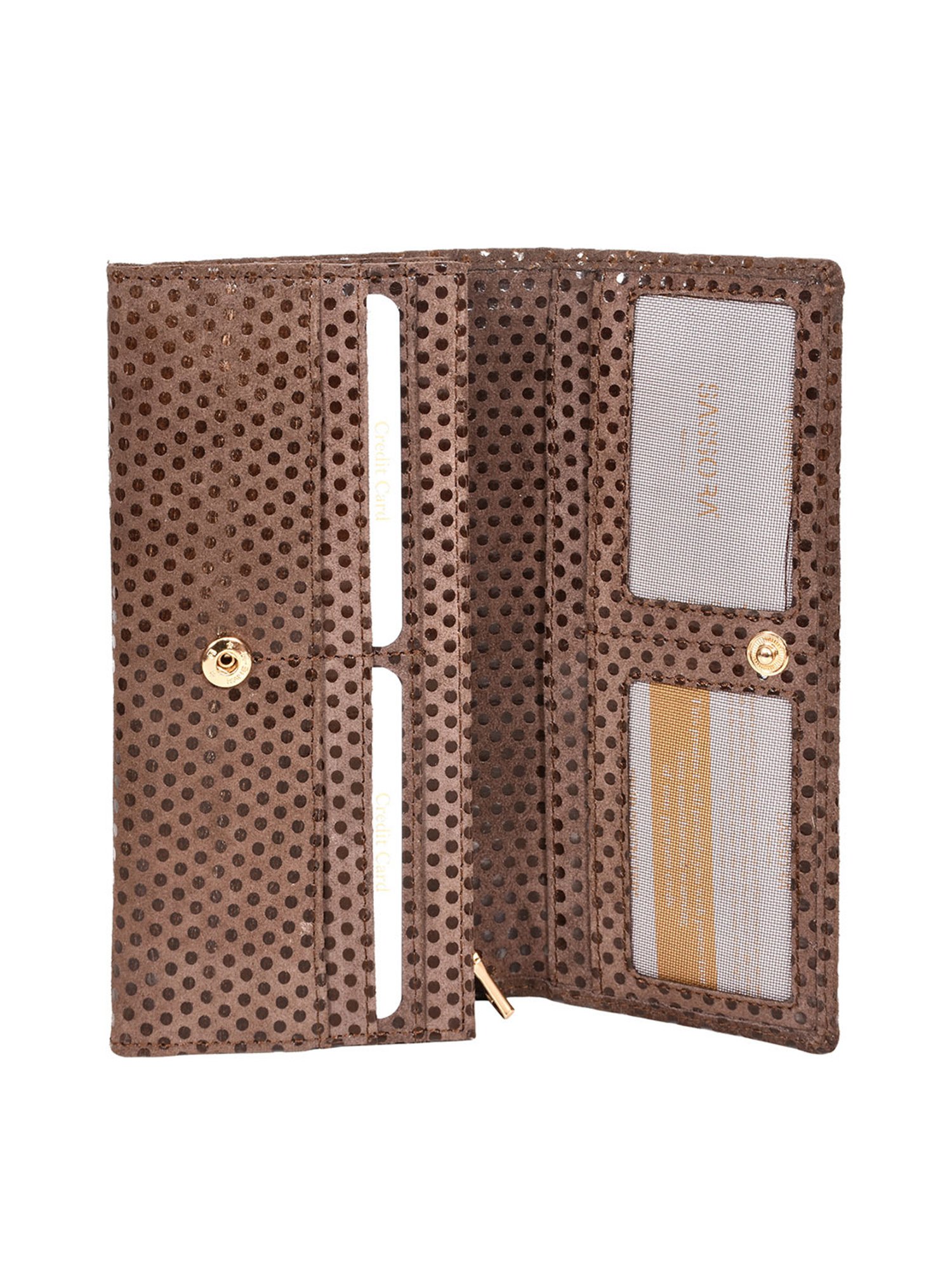SASSORA Brown Textured Rfid Wallet for Women