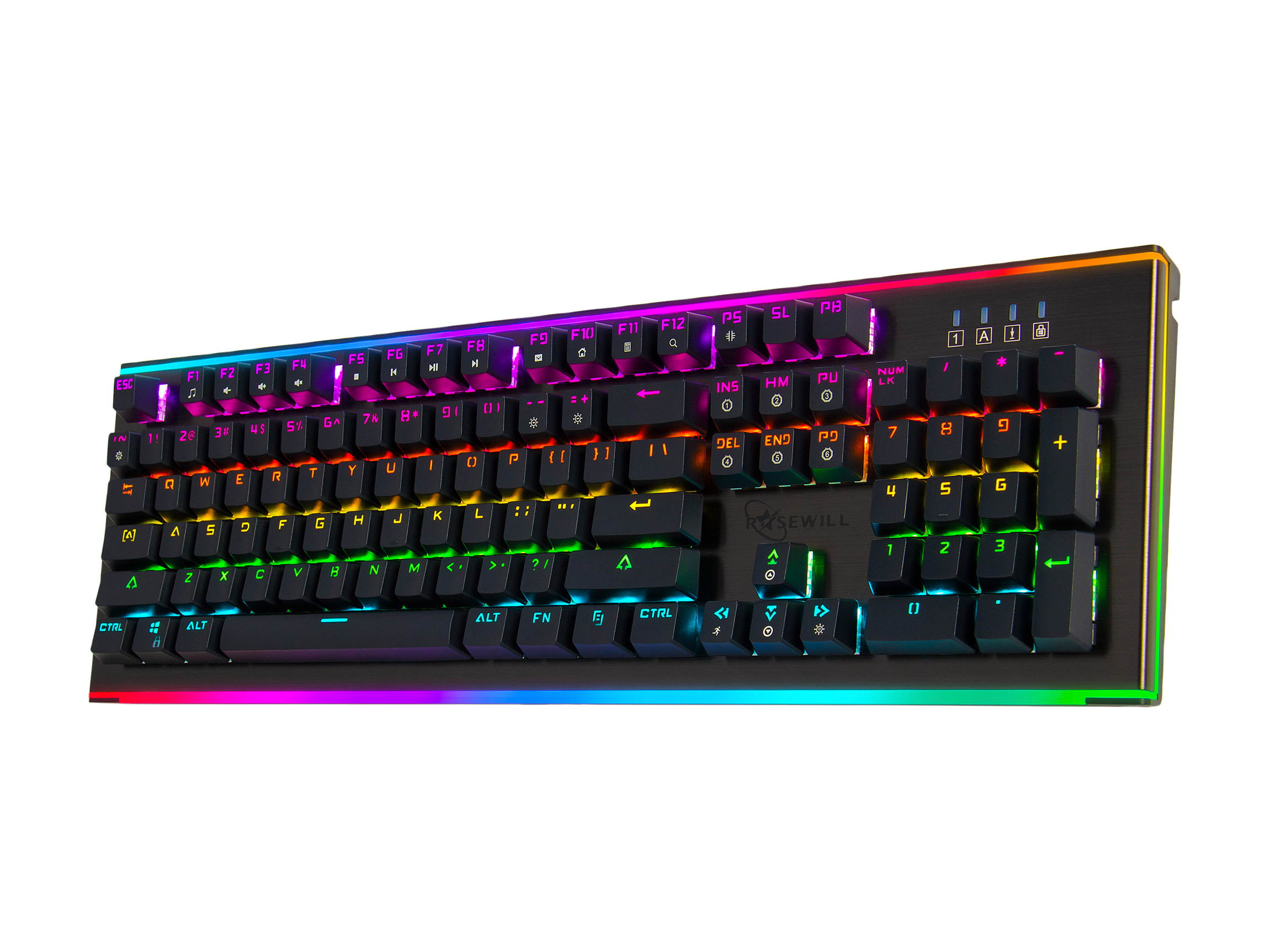 Rosewill Mechanical Gaming Keyboard, 19 RGB Backlit Modes, Dynamic Customizable Rim Backlights, Blue Switches - NEON K75 V2