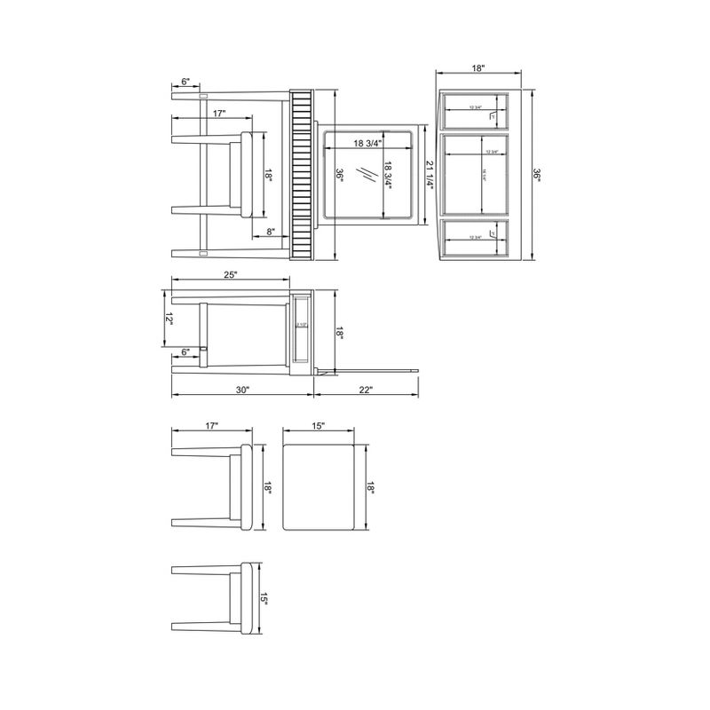 Salisbury Vanity w/Mirror White - Chique