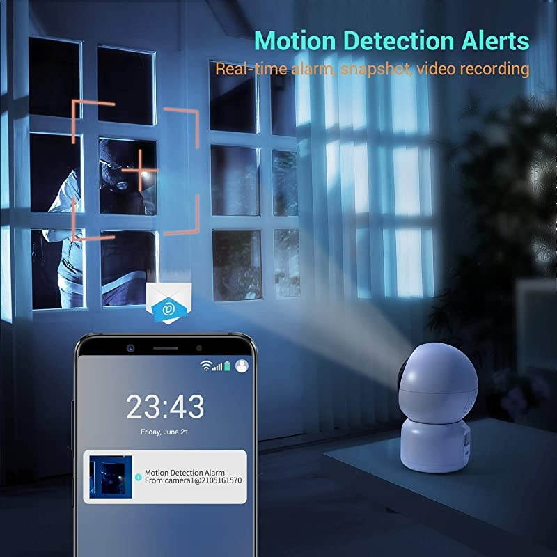 Security Camera WiFi IP Home CameraR2C 1080P HD Baby Monitor Wireless Pet Camera with AI Human Sound Detection Free Cloud Included 2Way AudioWorks with Alexa PanTilt Night Vision