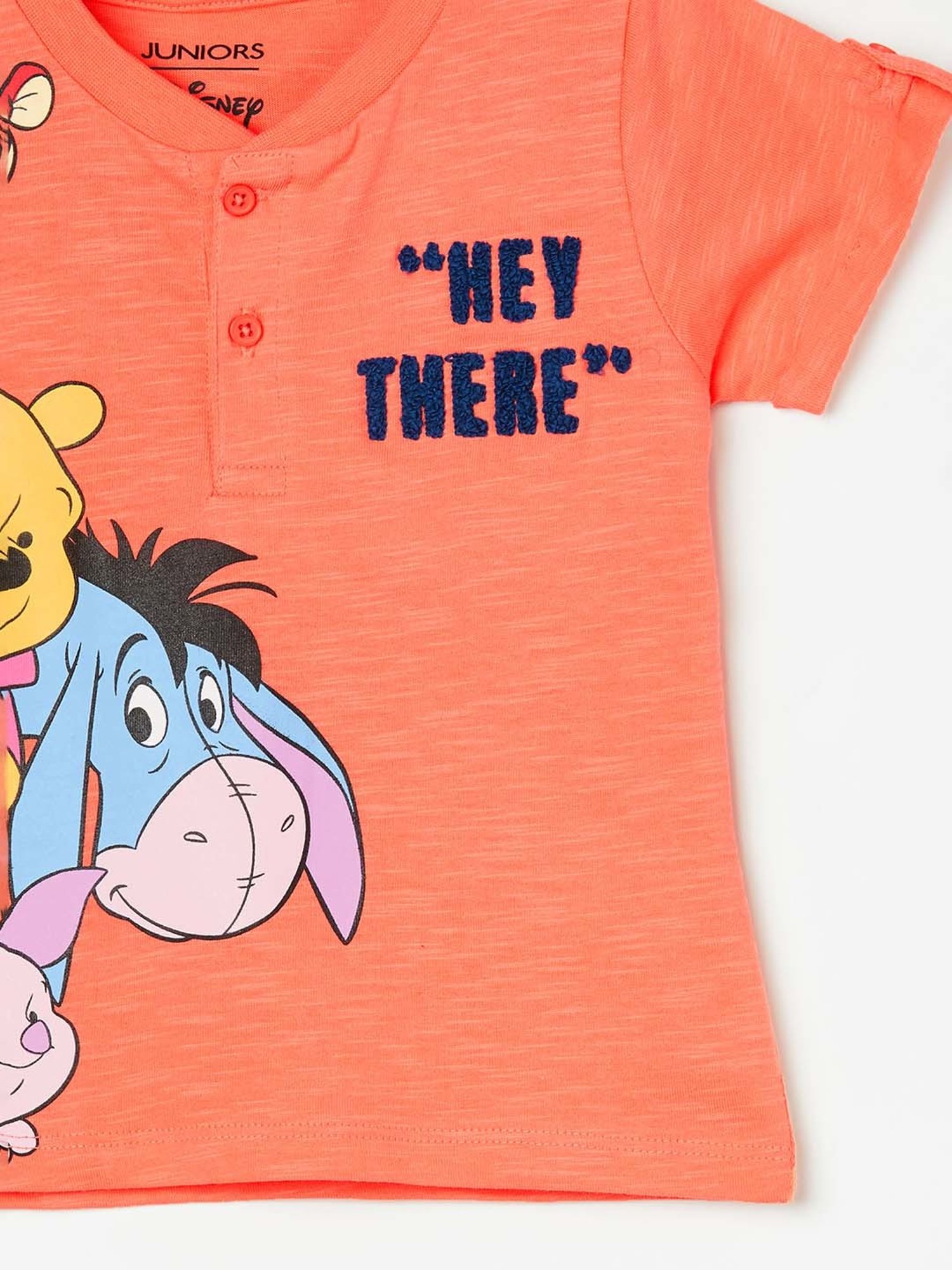 Juniors by Lifestyle Peach Cotton Printed T-Shirt