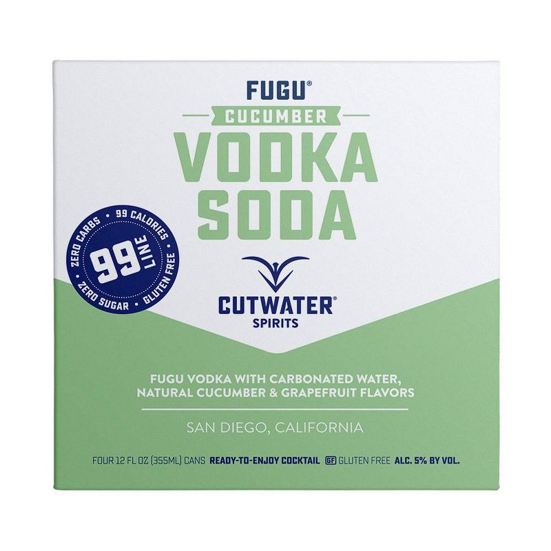 Cutwater Fugu Cucumber Vodka Soda Cocktail - 4pk/12 fl oz Cans