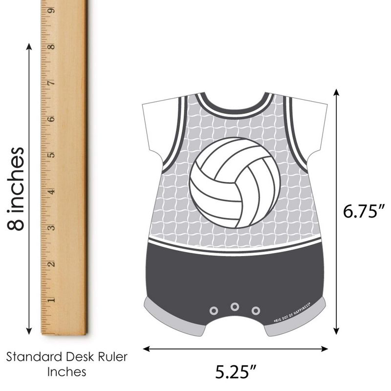 Big Dot of Happiness Bump, Set, Spike - Volleyball - Picture Bingo Cards and Markers - Baby Shower Shaped Bingo Game - Set of 18