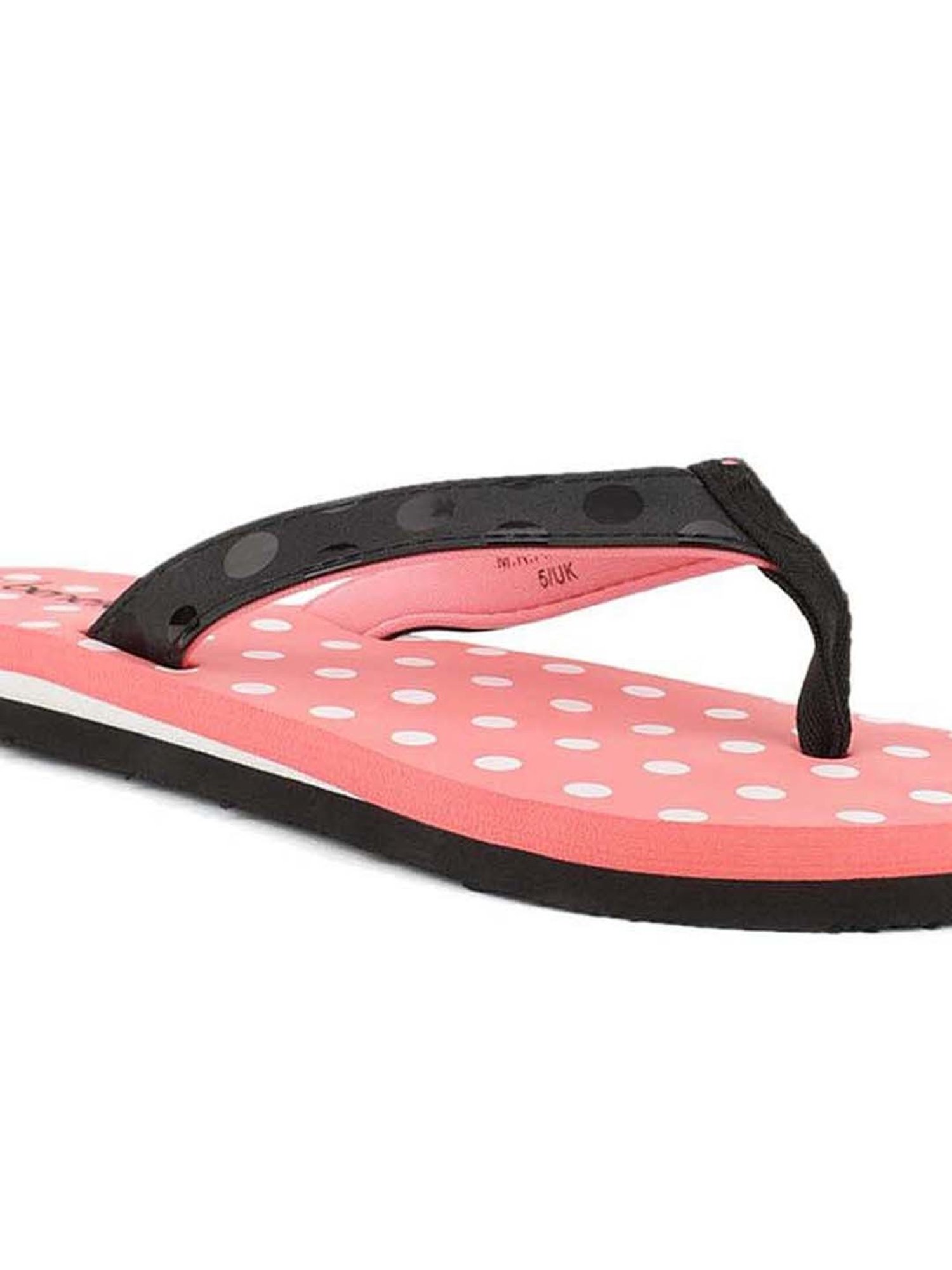 United Colors of Benetton Women's Black & Coral Flip Flops