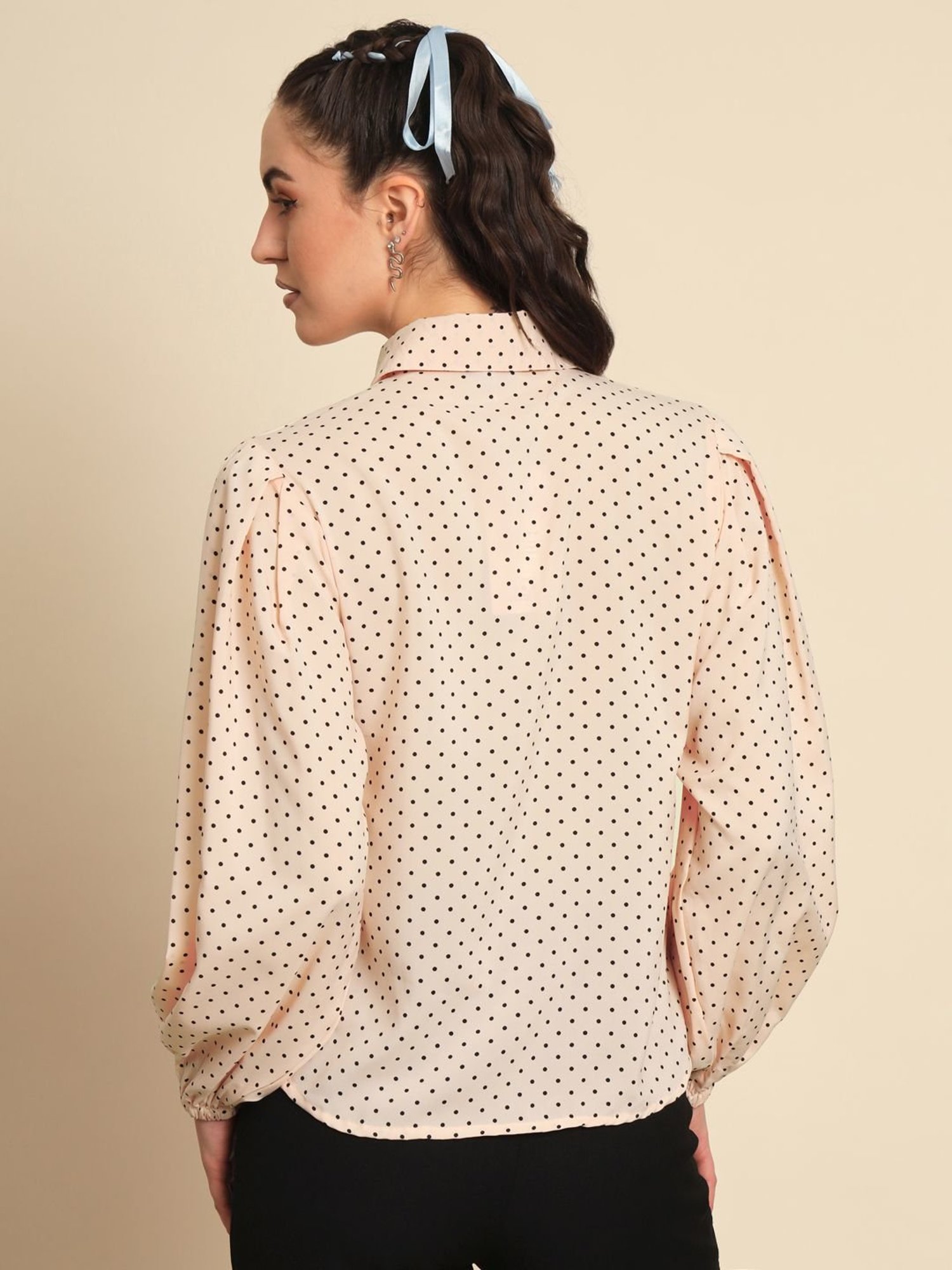 Trend Arrest Peach Polka Dots Shirt