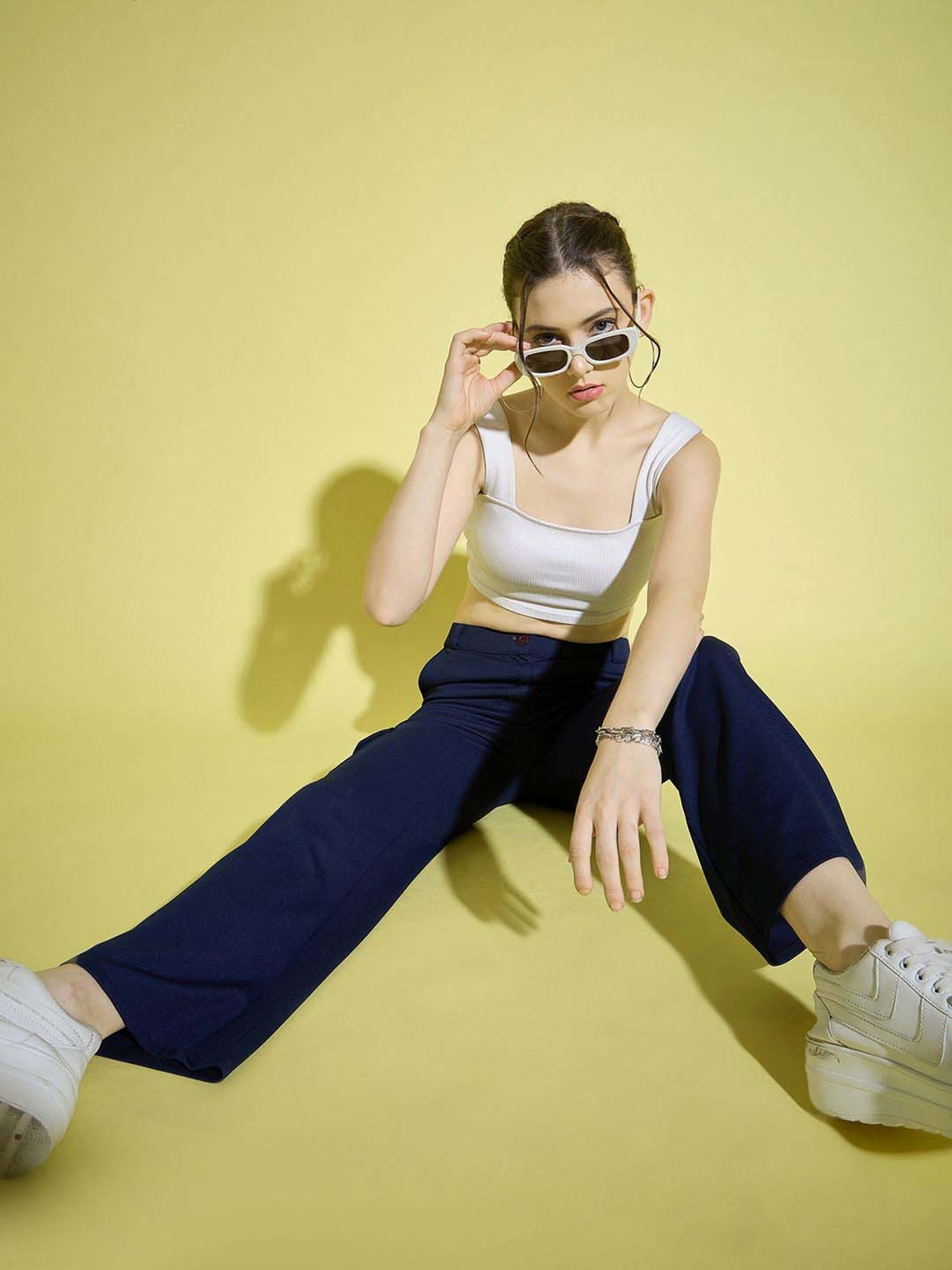 BUYNEWTREND Navy & Black High rise Cargo (Pack Of 2)