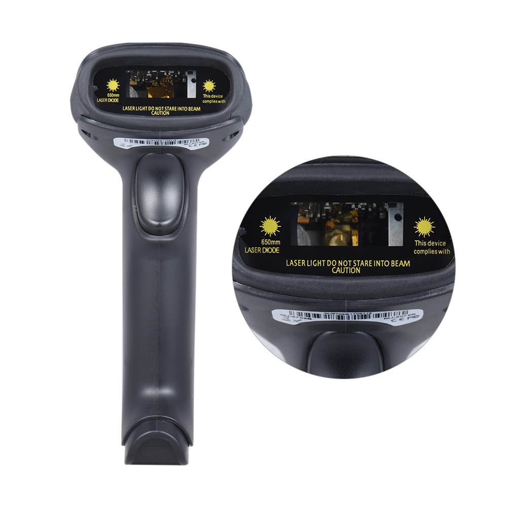 2.4G Wireless Handheld Barcode Bar Code Scanner Reader with Receiver USB2.0 Cable for Supermarket Library Express Company Retail Store Warehouse