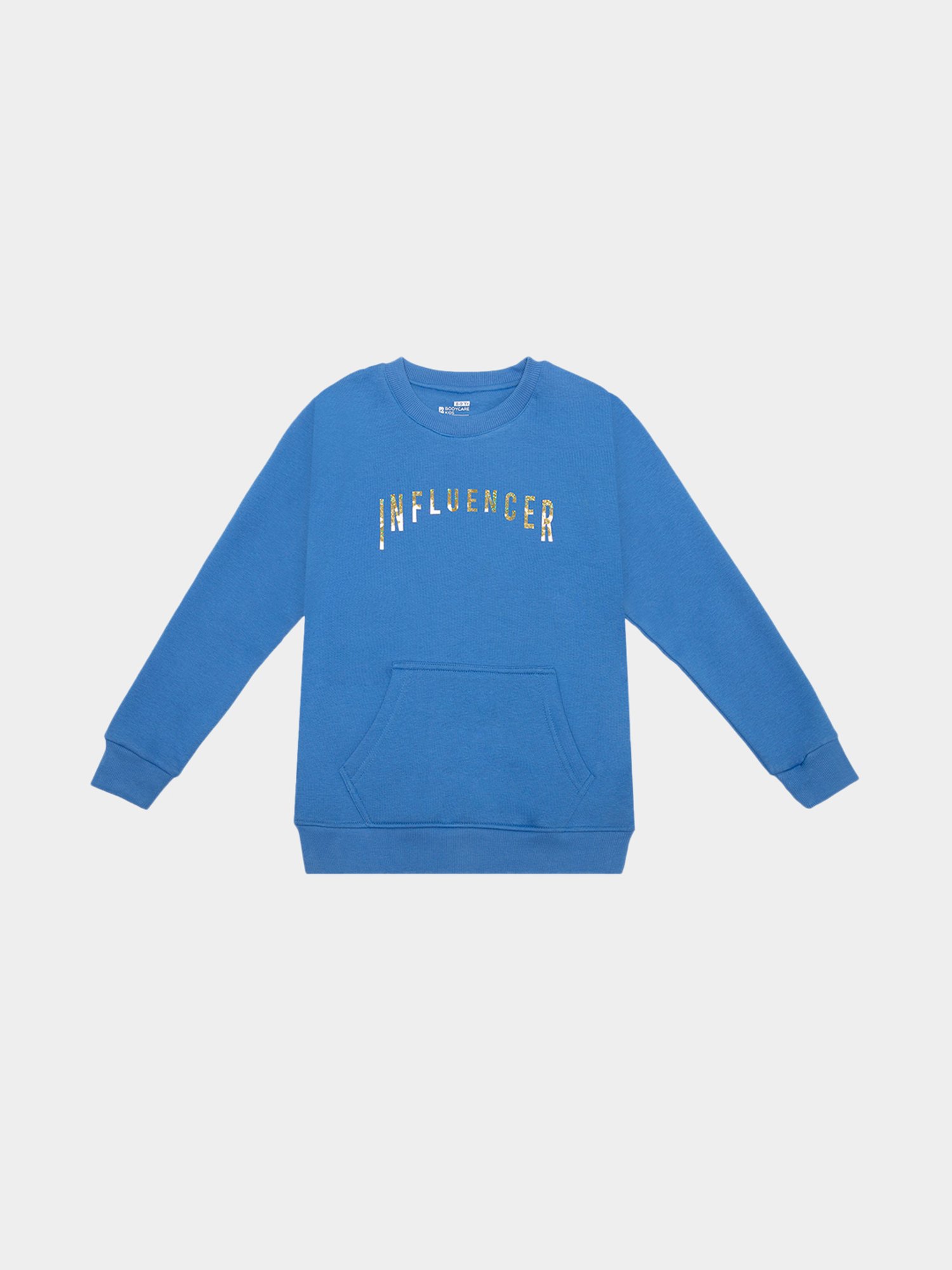 Bodycare Girls Blue Printed Full Sleeves Sweatshirt