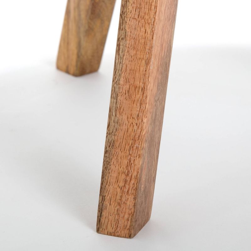 Amari Round Side Table with Brass Inlay Top White - Adore Decor