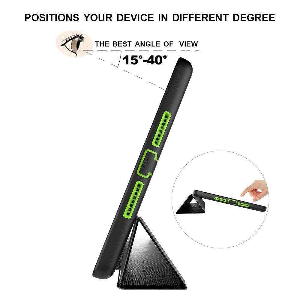 New iPad 9.7 2017/2018 case - DUNNO Heavy Duty Full Body Rugged Protective Case with Auto Sleep/Wake Up Stand Folio & Three Layer Design for Apple iPad 9.7 inch 2017/2018 (Black+Green)