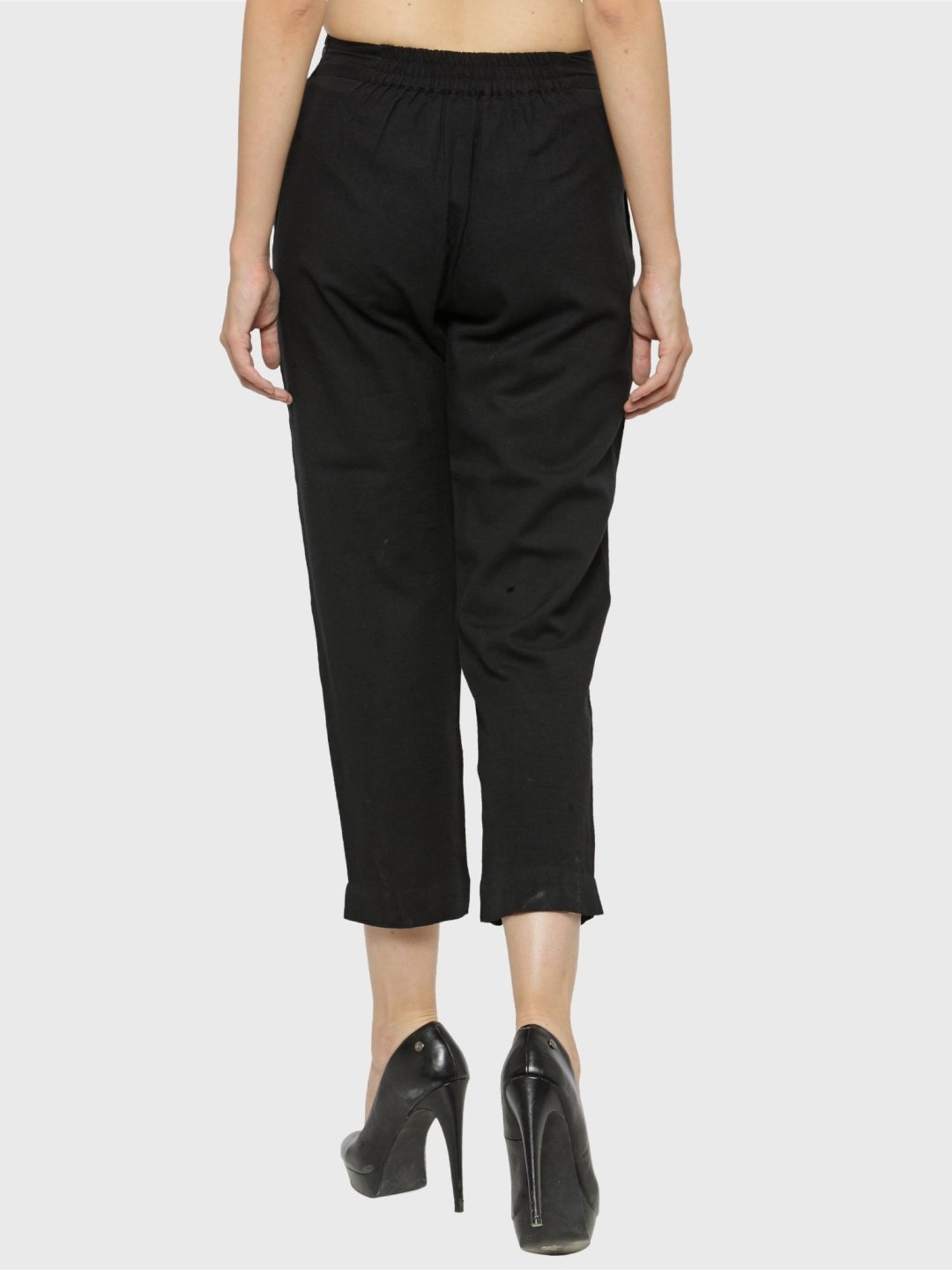 Indibelle Black Cotton Trousers