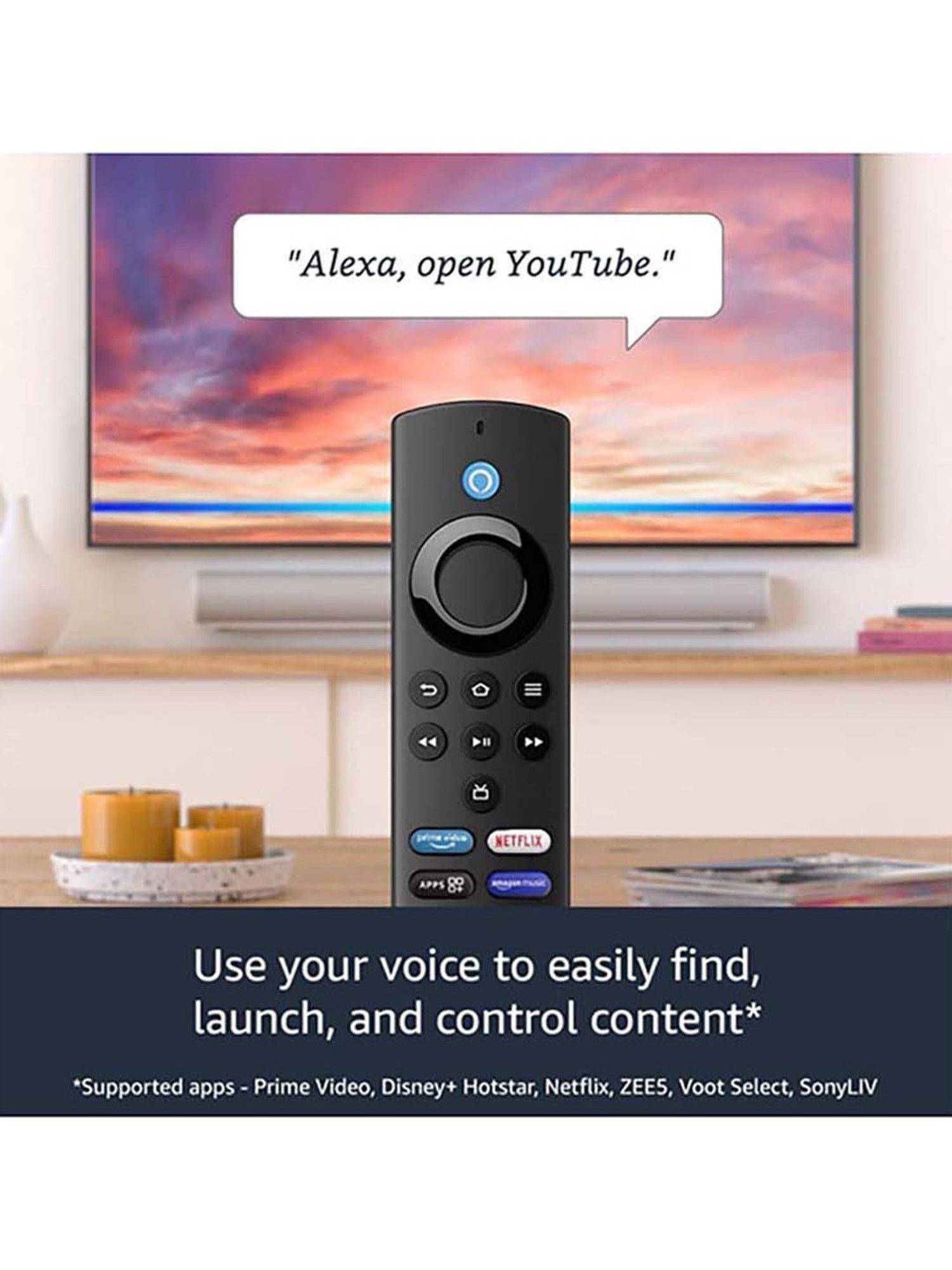 Amazon Fire TV Stick Lite with all-new Alexa Voice Remote (App controls), HD Streaming Device, Black