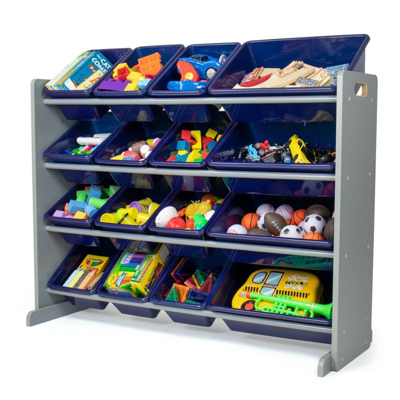Newport Super Sized Toy Storage Organizer with 16 Storage Bins Navy/Gray - Humble Crew