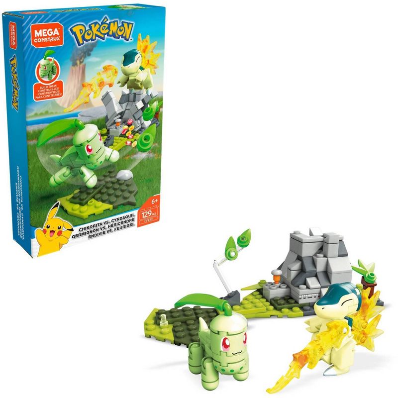 Mega Construx Pokemon Chikorita vs. Cyndaquil Construction Set