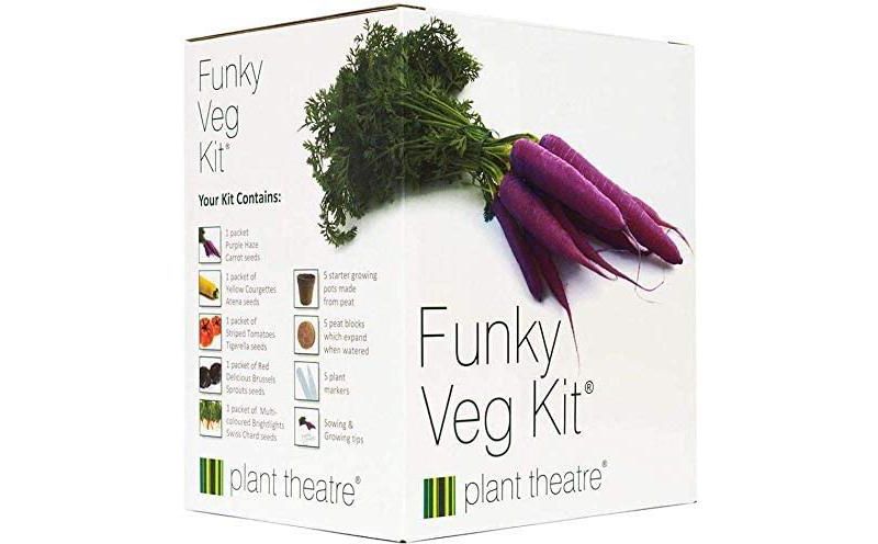 Plant Theatre Funky Veg Kit Gift Box - Plant Seed Kit - 5 Extraordinary Vegetables to Grow - Everything You Need to Start Growing in one Box!