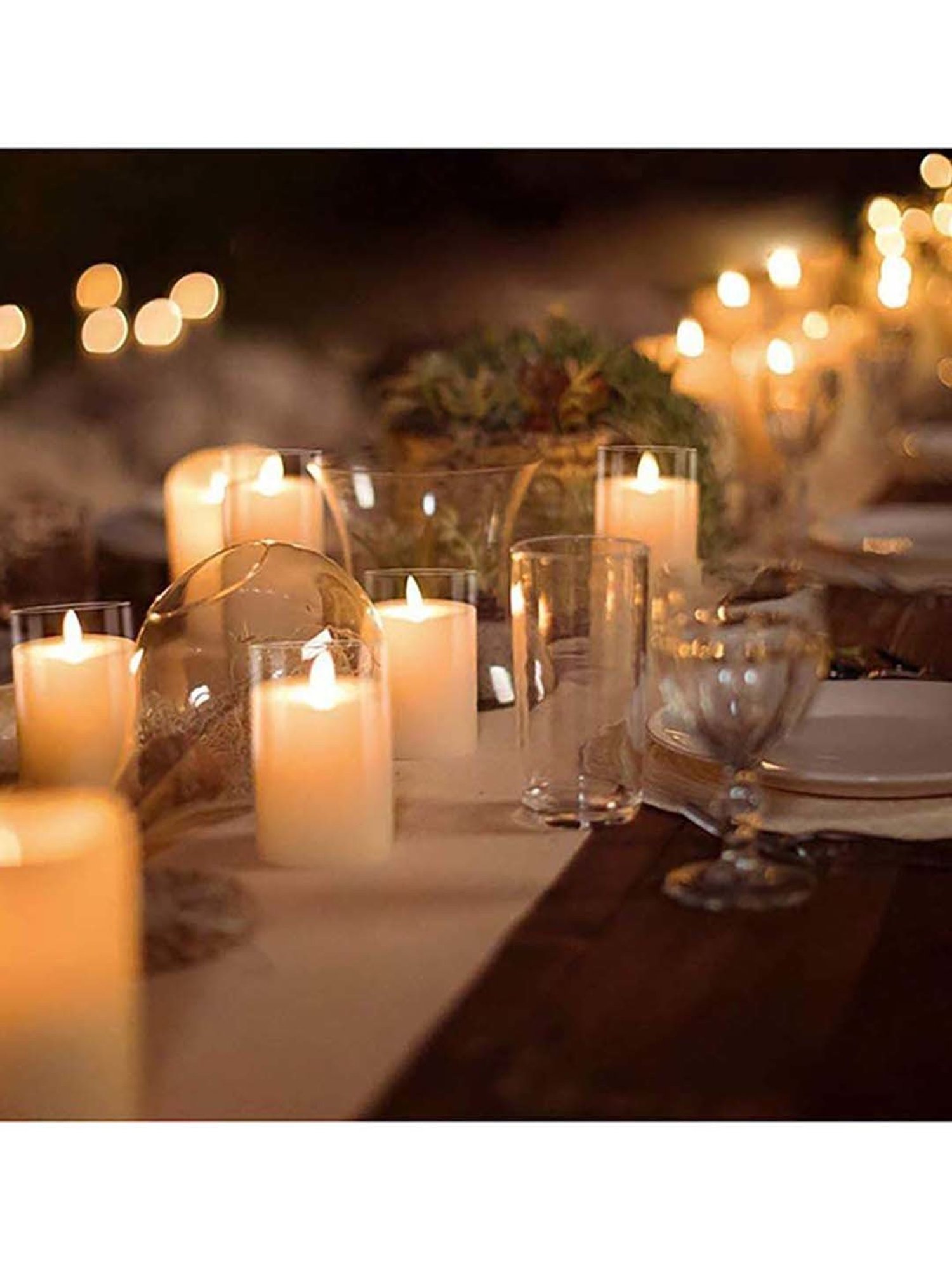 Xergy Glass Battery Operated Flameless LED Candles with Remote - Set of 3 (White)