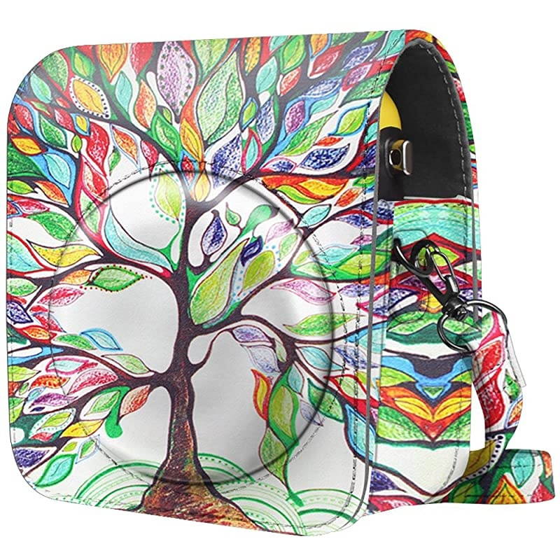 Protective Case for Fujifilm Instax Mini 70 - Premium Vegan Leather Bag Cover for Fujifilm Instax Mini 70 Instant Film Camera with Removable Adjustable Strap, Love Tree