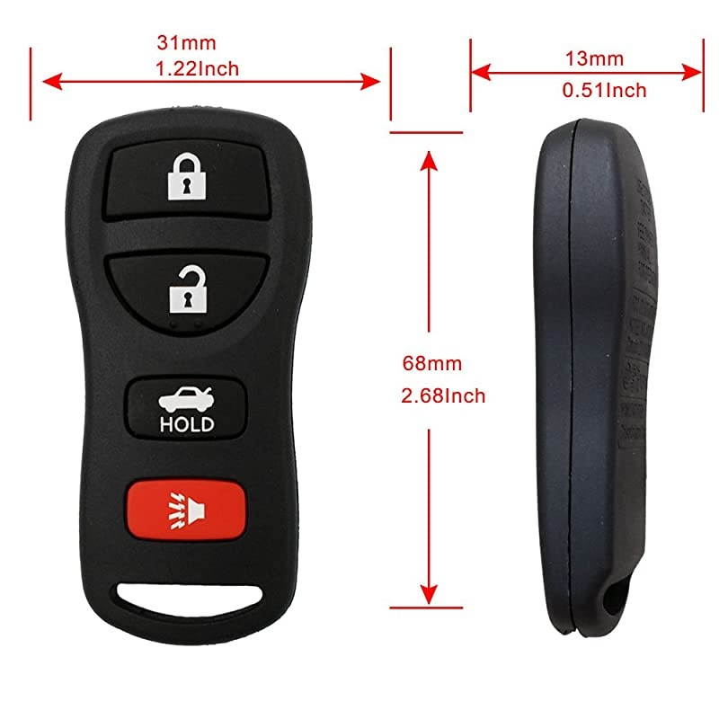 2 key fob Replacement FCC ID: KBRASTU15 CWTWB1U758 CWTWB1U821 for Nissan Infiniti keyless entry remote