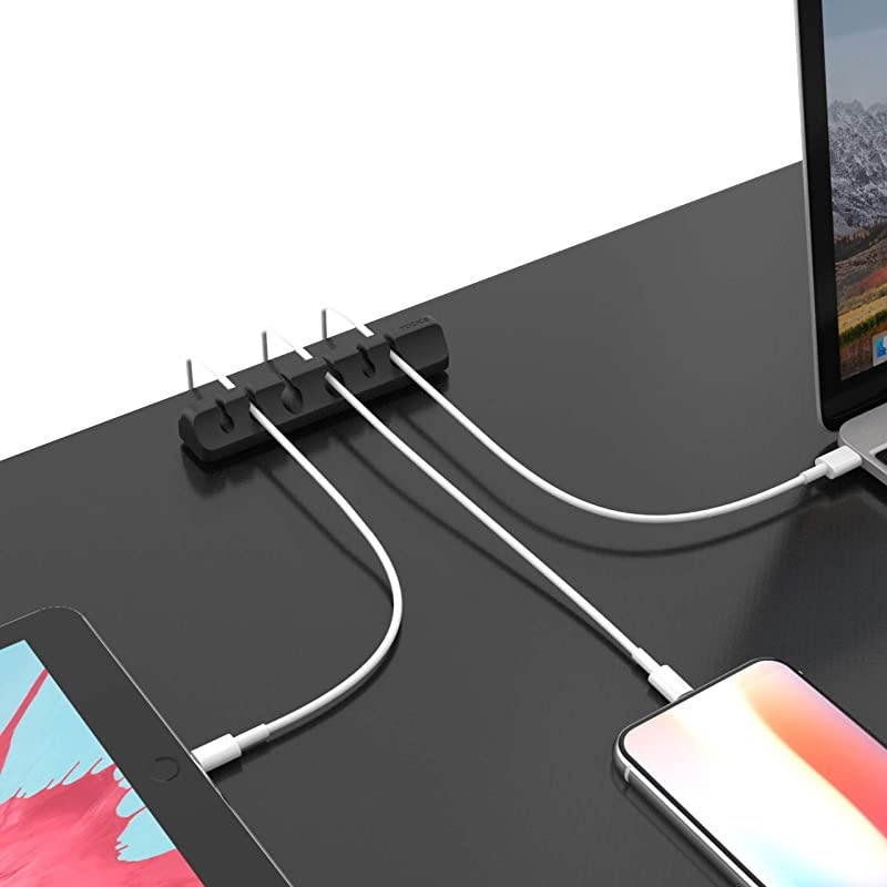 Cable Clips 6PCS Wall Wire Holder Desk Desktop Cord Management Charging USB Cable Organizer Black DM03