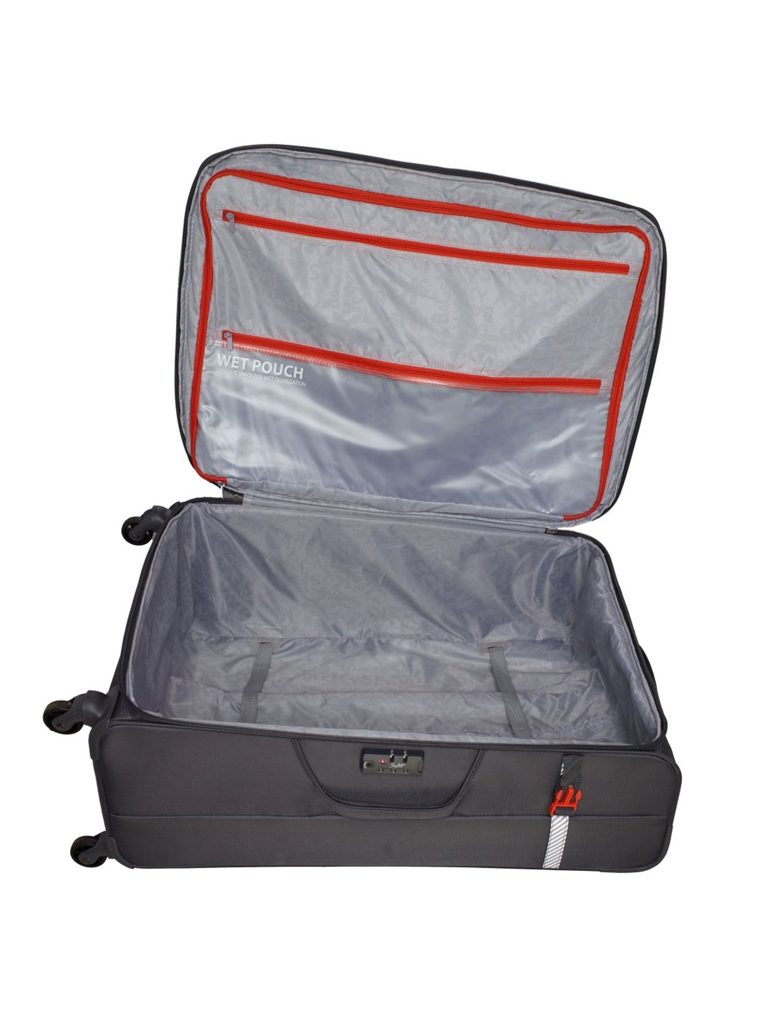 Skybags Snazzy Steel Grey 4 Wheel Large Soft Cabin Trolley - 51 cm
