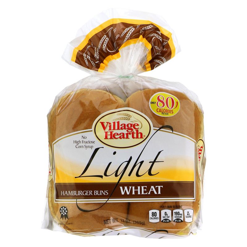 Village Hearth Light Wheat Hamburger Buns - 13oz/8ct