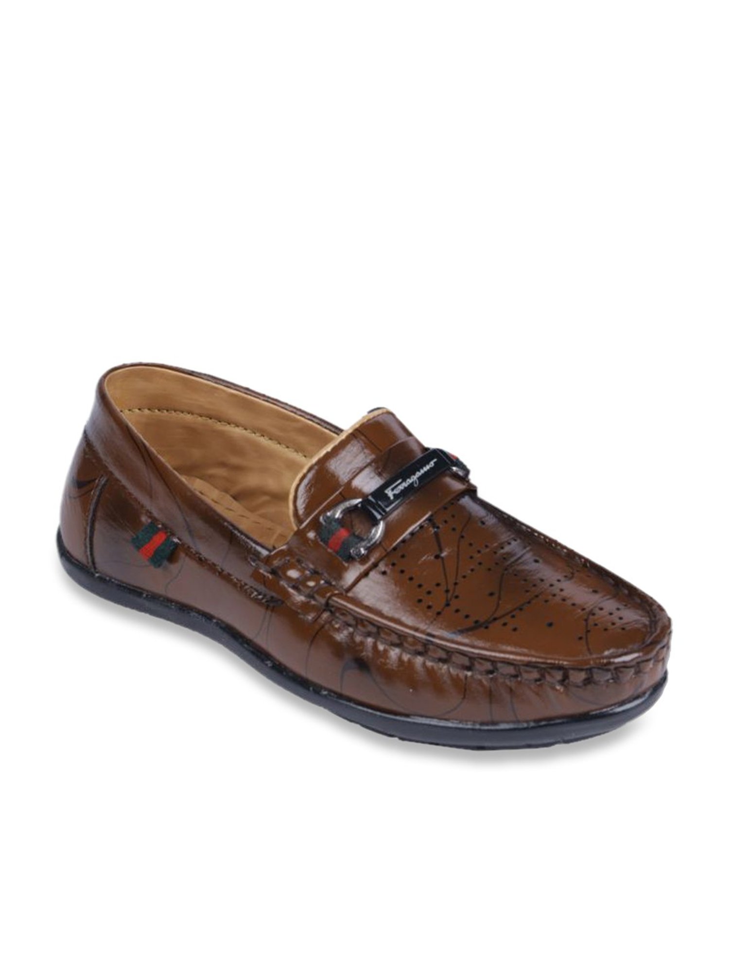 Tiny Bugs Kid's Brown Casual Loafers