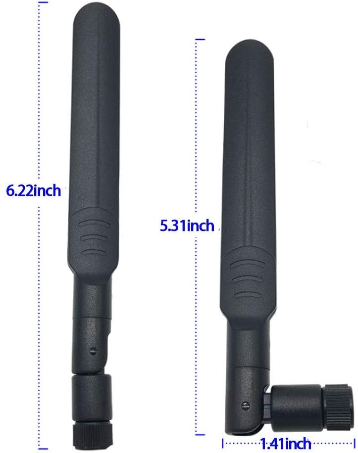 9dBi Dual Band WiFi Antenna 2.4GHz 5.8GHz with RP-SMA Male Connector 4G LTE High Gain WiFi Signal Booster for Wireless Network Router/WiFi Extender/USB Adapter/Mobile Broadband/IP Camera(2-Pack)