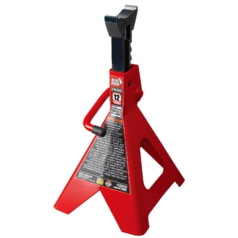 Torin Big Red 12 Ton Capacity Ratchet Style Heavy Duty Steel Jack Stands, 1 Pair