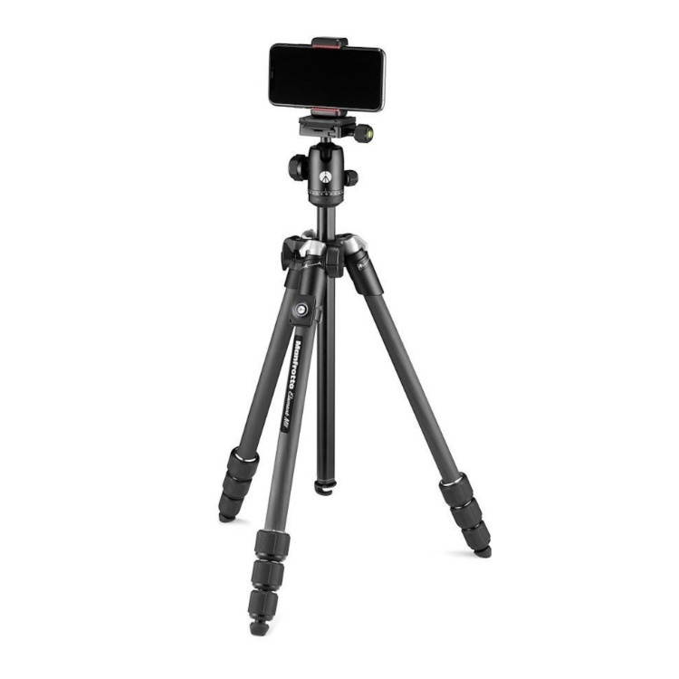 Manfrotto Element MII Mobile Bluetooth Carbon Fiber Traveler Tripod, Black