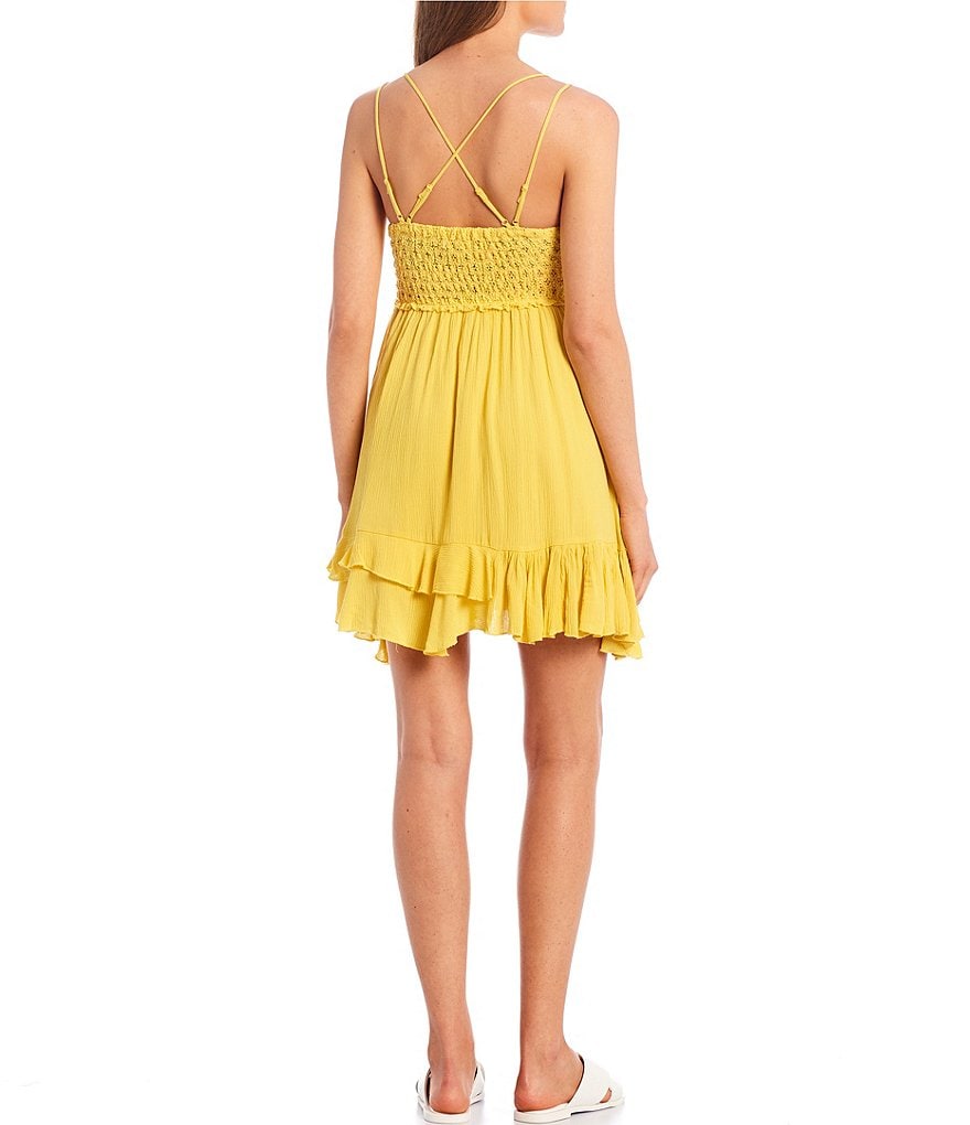 C&V Chelsea & Violet Strappy Lace Ruffle Hem Detail Dress